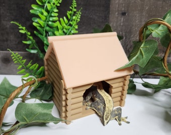 Gecko and Frog Cabin Hide with Removeable Roof