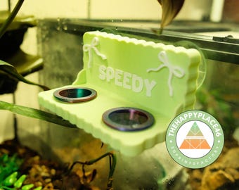 Customizable Crested Gecko Feeder Ledge: Magnetic/Suction Cup Option Mount, PLA Reptile Enclosure Accessory