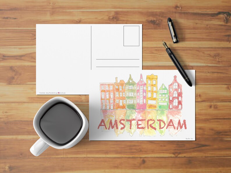 Postcard Amsterdam Cottages Etsy