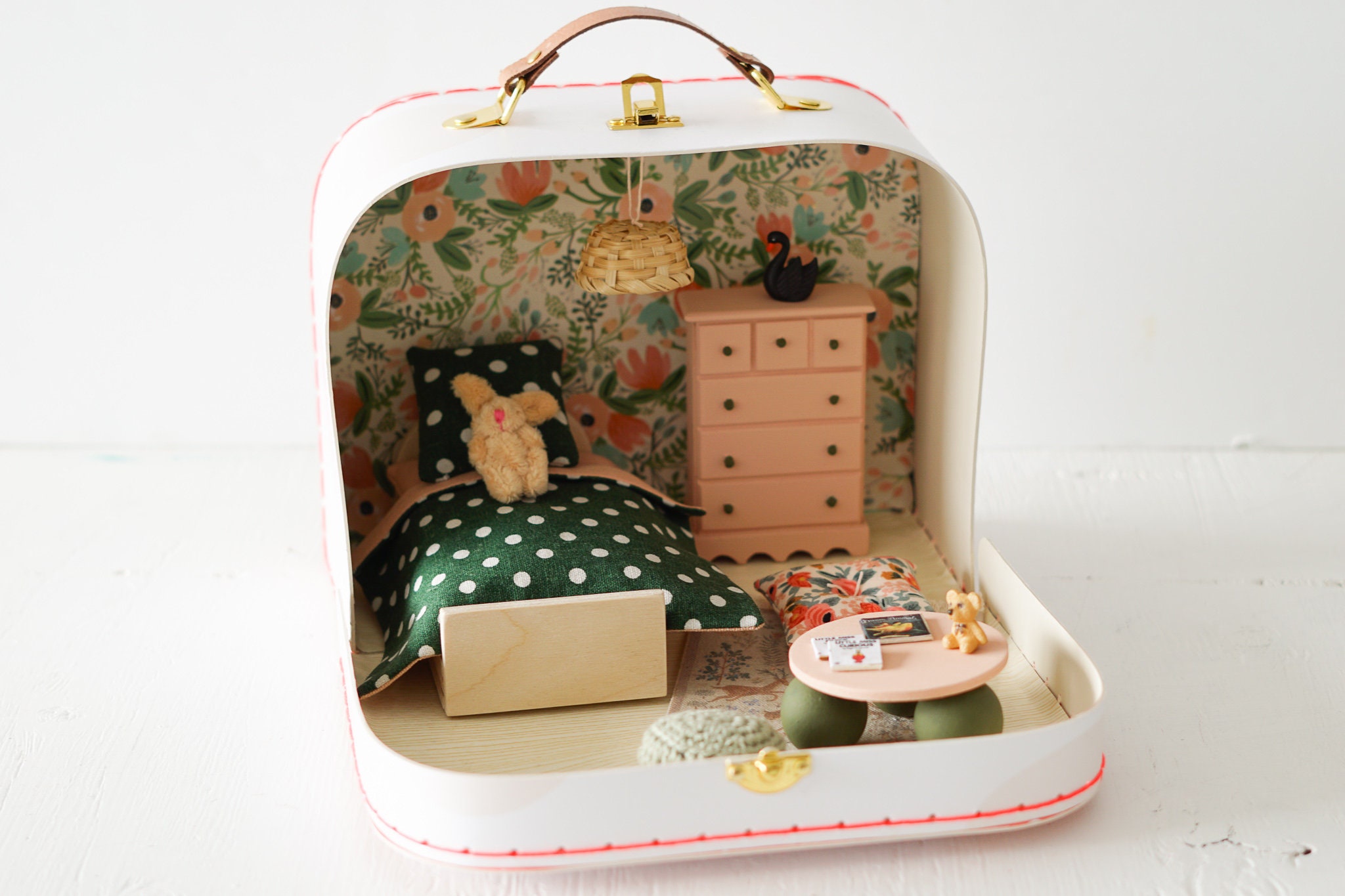 Yardwe 2pcs Miniature Suitcase Dollhouse Wooden Luggage Case Mini Vintage  Trunk Case Mini House Suit…See more Yardwe 2pcs Miniature Suitcase  Dollhouse