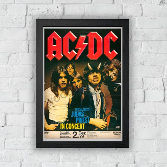 Ac Dc Concert Poster Print Vintage Style Magazine Retro Etsy