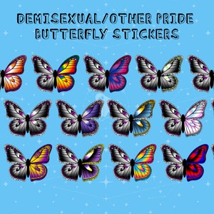 Demisexual/Other Pride Butterfly Stickers / Waterproof  Available