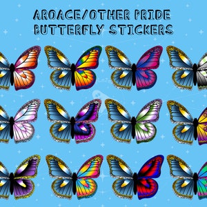 Aroace/Other Pride Butterfly Stickers / Waterproof  Available