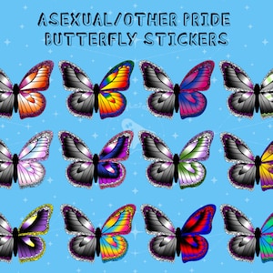Asexual/Other // Ace Spectrum/Other Pride Butterfly Stickers / Waterproof  Available