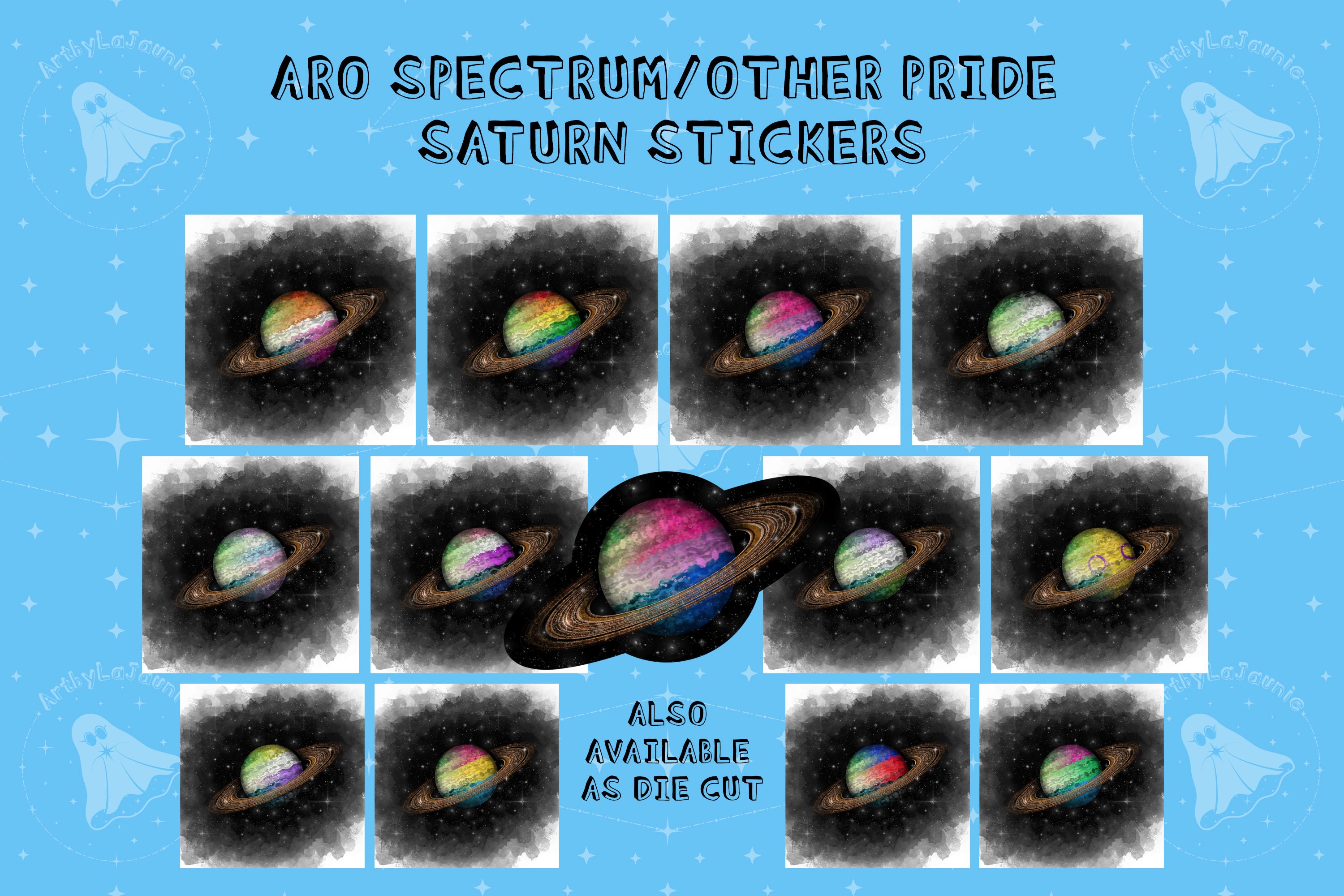 ARomantic LALACRomantic ３点 Aromantic/other // Aro Spectrum/other Pride Saturn Stickers