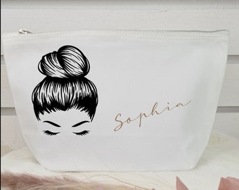 Cosmetic bag in White Vintage style, with FREE personalization, gift for every occasion, cosmetic bag