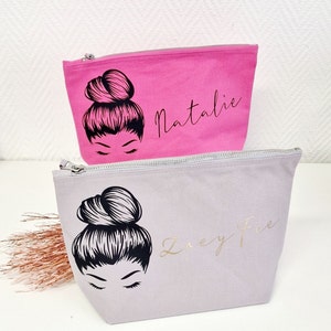 Personalized cosmetic bag with name Toiletry bag Brush bag Make-up bag Makeup Gift girlfriend. image 7