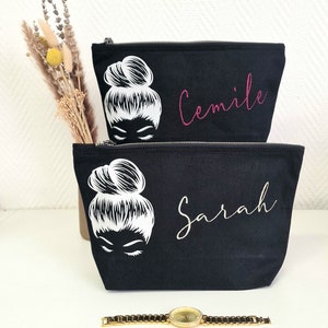 Personalized cosmetic bag with name Toiletry bag Brush bag Make-up bag Makeup Gift girlfriend. image 6