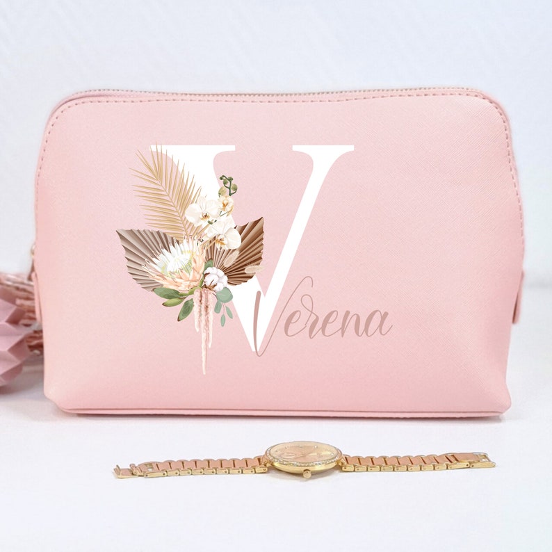 Bolsa cosmética personalizada Regalo para novia Bolsa de cosméticos para un cumpleaños Bolsa de maquillaje regalo mejor amigo Rosa - Klein