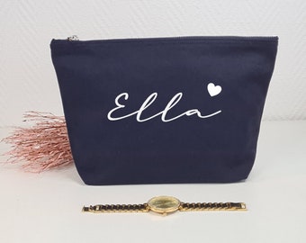 Cosmetic bag in Navy Vintage style, with FREE personalization, gift for every occasion, cosmetic bag