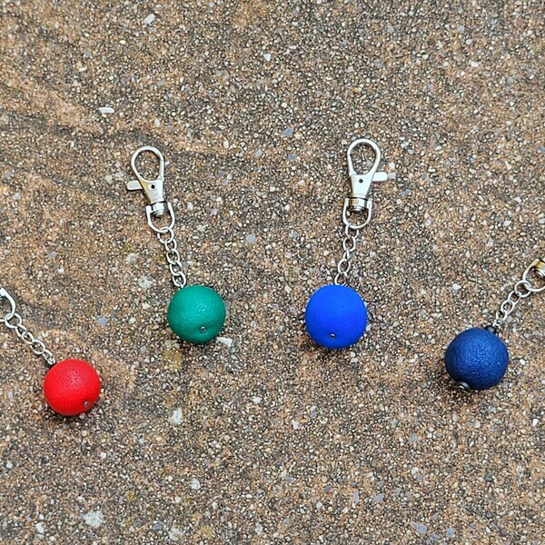 Porte clés- perle en pâte polymère-différentes couleurs