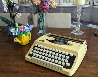 1962 Pastel Yellow Wedgefield Kmart 100 Typewriter by Brother (Serviced and Ready to Write)