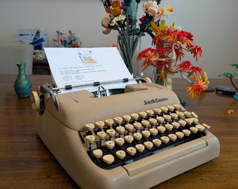 1956 Desert Sand Smith Corona Silent Super Typewriter (Serviced & Ready to Write)
