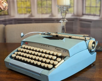 Limited Edition 1963 Baby Blue Tower Citation 88 Typewriter - Built for Sears by Smith Corona - (Serviced) - Gordon Keith