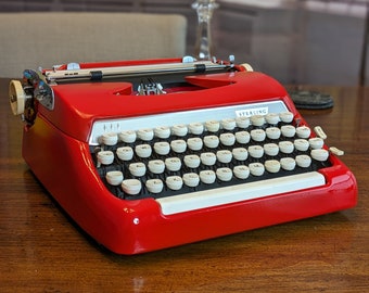 Custom Painted Candy Apple Red 1963 Smith Corona Classic (Sterling) Typewriter (Serviced and Ready to Write)