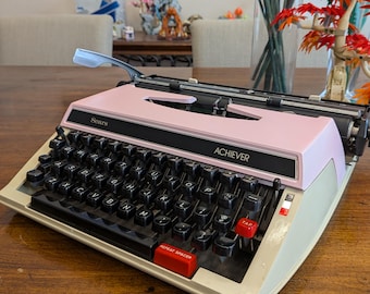1978 Pink & Tan Custom Painted Sears Achiever Typewriter made by Brother - Serviced and Ready to Write - Barbie's Typewriter