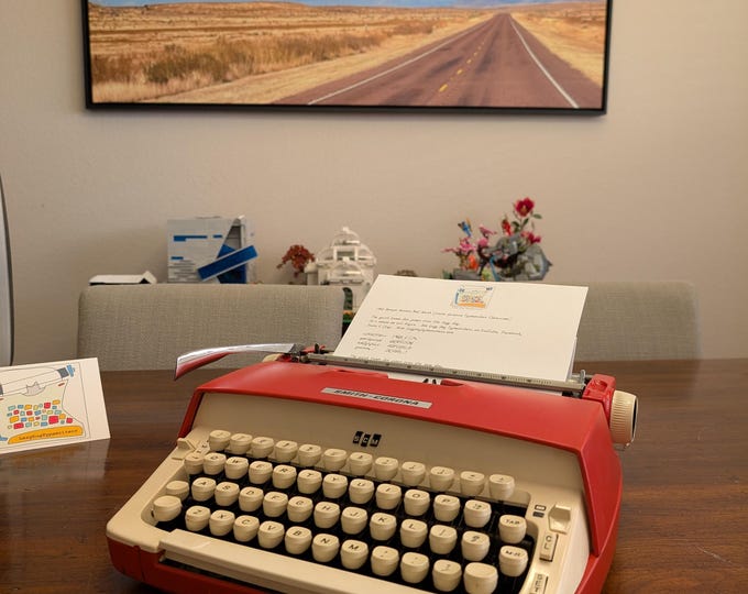 1962 Rare Cursive Script Hunter Red Smith Corona Galaxie Typewriter ...