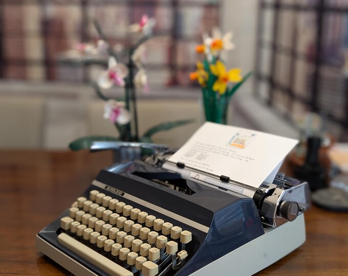 Cursive Script 1975 Adler J5 Navy Blue Chrome Typewriter - Just Another ...