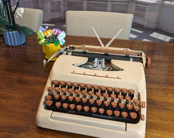 1958 Desert Sand and Brown Sears Tower President Typewriter by Smith Corona (Fully Serviced) - Ready to Write