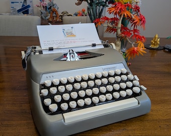 A Great Grey Ghost - 1965 Dawn Grey Smith Corona Sterling Typewriter (Serviced) - Ready to Write