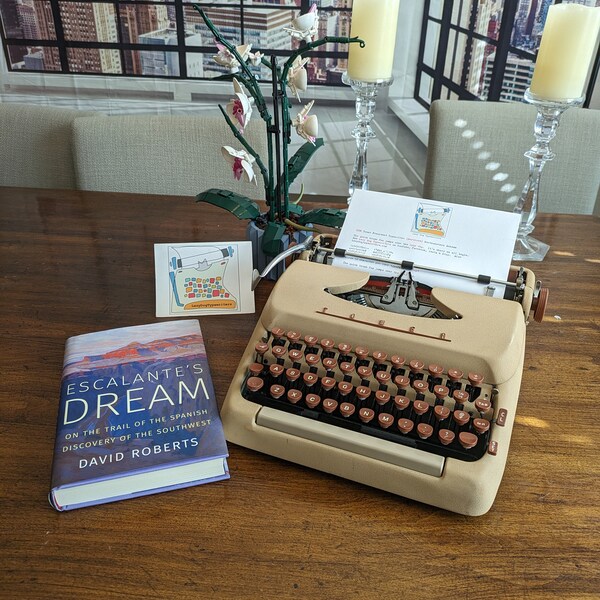 1958 Desert Sand and Brown Sears Tower President Typewriter by Smith Corona (Fully Serviced) - Ready to Write