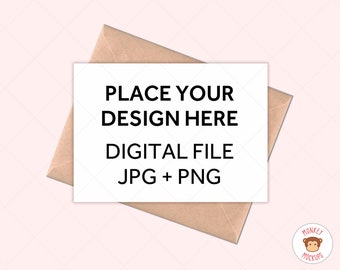 Grußkarte Mockup horizontal - 5 x 7 Einladung Karte Mockup - PNG JPG Datei digitale Vorlage - leere Karte Stock Foto