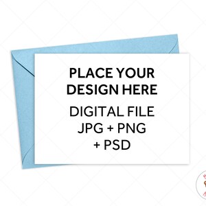 Biglietto d'auguri Mockup, Invito Mockup, PNG JPGD Busta blu Mockup Sfondo bianco, Foto digitale Psd Mockup con oggetto intelligente