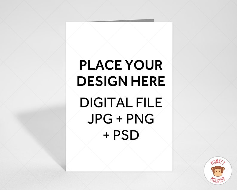 Greeting Card Mockup 5x7 Standing White Invitation Mockup JPEG PNG PSD Smart Object Mockup image 1