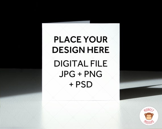 Square Invitation Card Mockup Jpeg Png Psd Smart Object Etsy