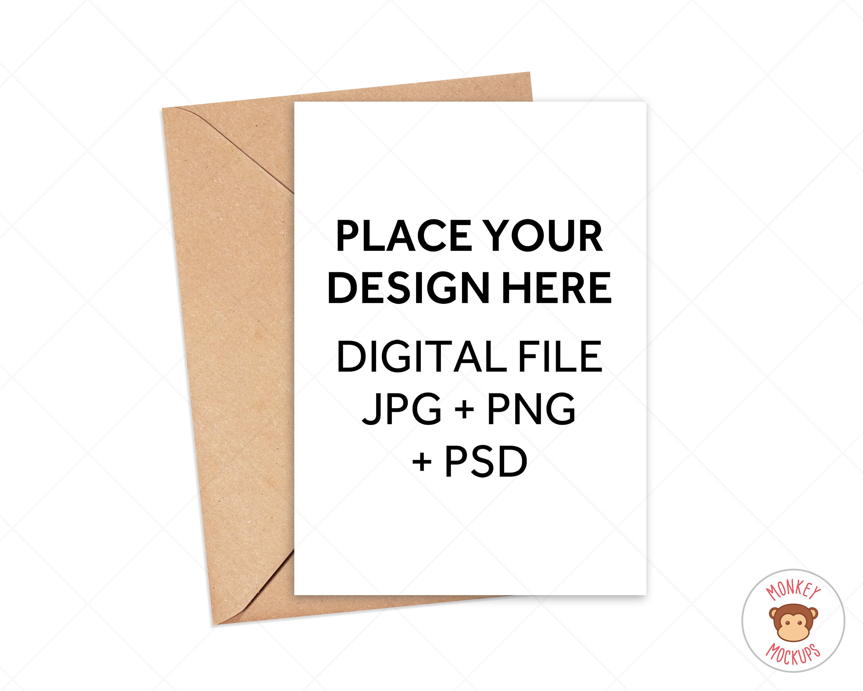 Greeting Card Mockup 5x7 PSD PNG JPEG Invitation Mockup Psd Mockup Instant Download White Envelope Mockup