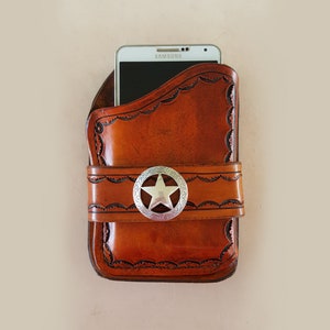 Custom Sized Mexican Loop Cell Phone Holster Texas Star
