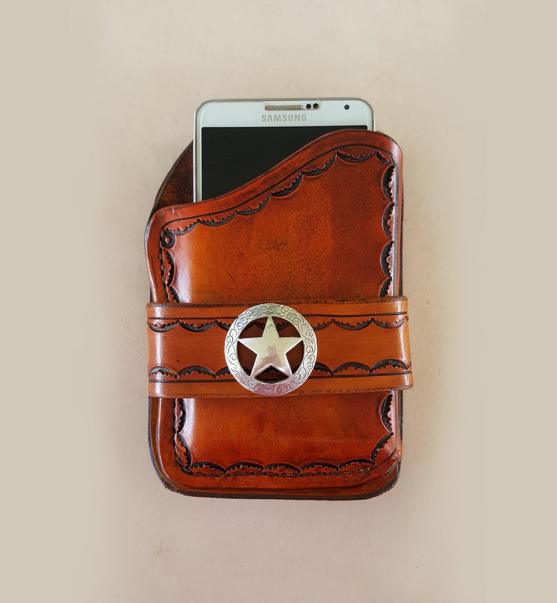 Custom Sized Mexican Loop Cell Phone Holster Texas Star