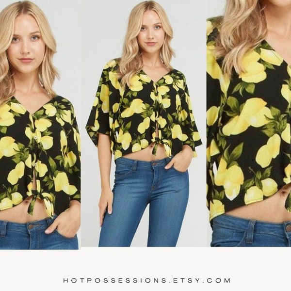 Women Lemon Top Button front