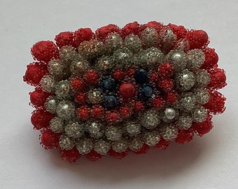 Vintage small Czech bead brooch