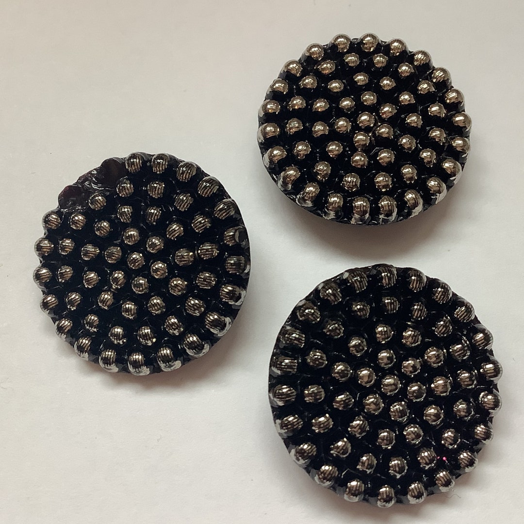 3xantique Black Glass Bubble Buttons - Etsy