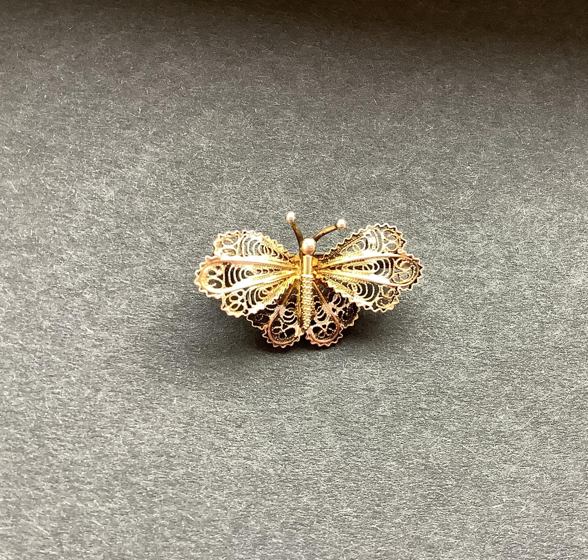 Superbe Broche Papillon Ancienne En Argent Massif - Début 1900