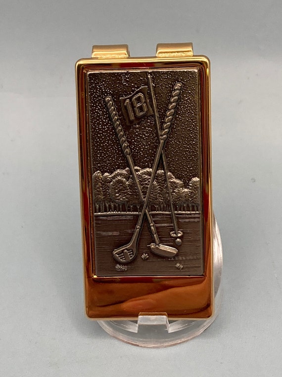 Anson Gold Filled Golf Themed Money Clip Excellent