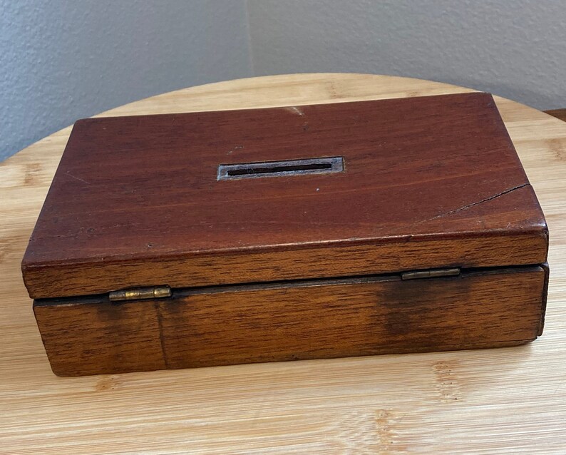 Vintage Wooden Lock Box With Skeleton Key Etsy