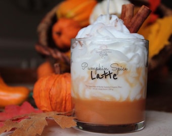 Vela de café con leche y especias de calabaza: vela de postre de cera de soja