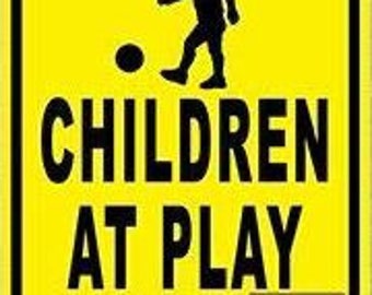 9x12 Metal Caution Free Range Children /& Animals Sign Drive Slowly Slow Neighbor Speeds Slower.