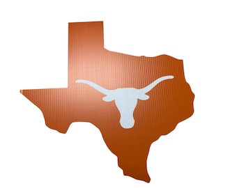 Texas UT Shaped Garden Sign with Stake - Fast Free Shipping! - Indoor/Outdoor Mancave Ready!