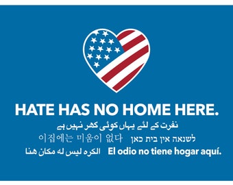 Hate Has No Home Here - Anti-Trump Yard Sign - 18X24" with Stake - Fast Free Shipping!