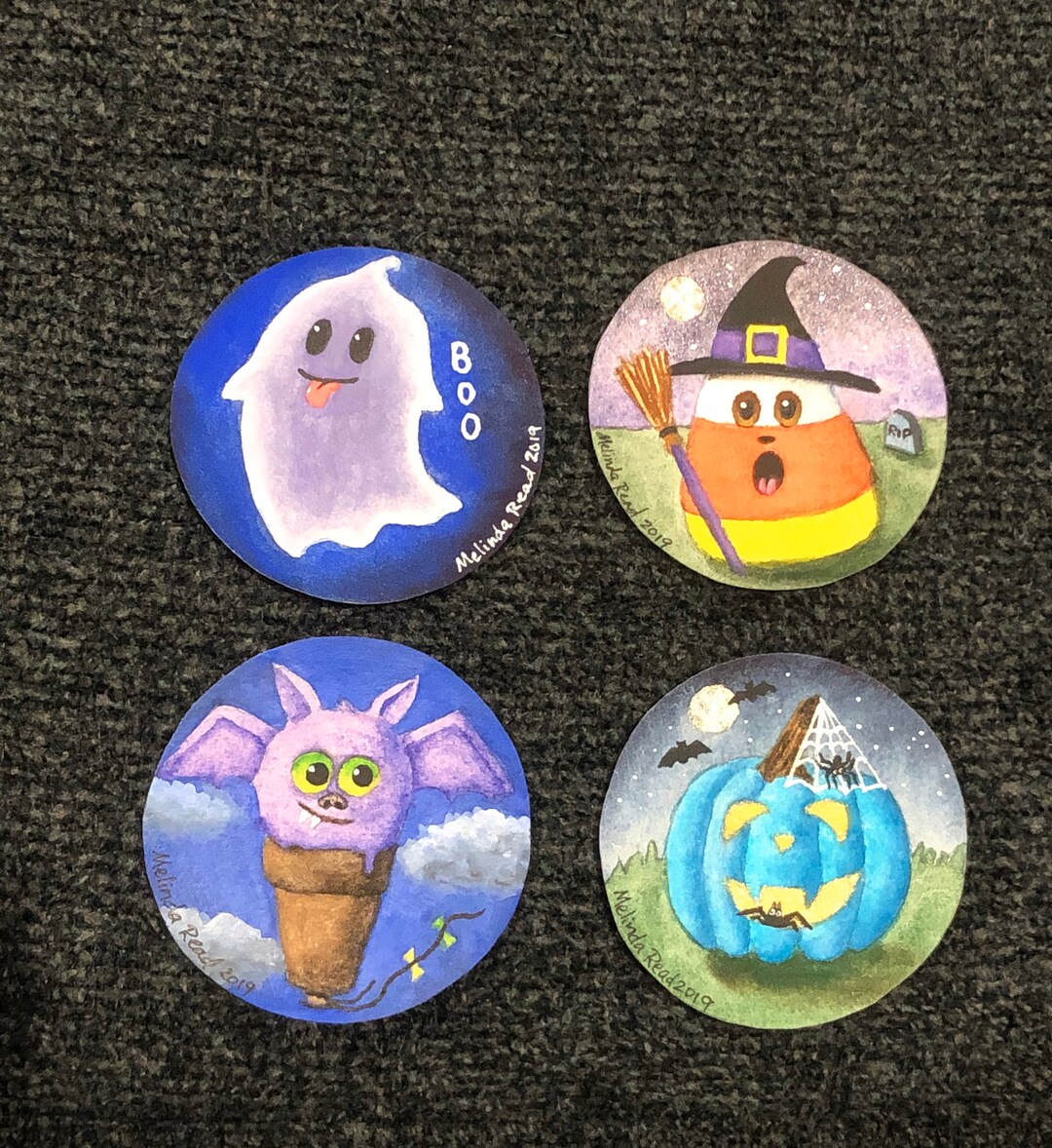 2019 Cute Halloween 1.25 Inch Button/ Pin & Magnet Set - Etsy