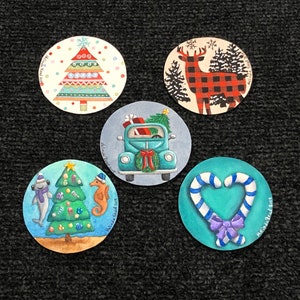 2019 Cute Holiday 1.25 inch Button/Pin & Magnet Set 2