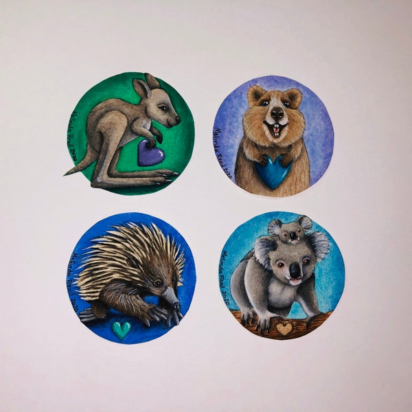2019 & 2020 Australian Wildlife 1.25 inch Button/Pin or Magnet Set 1