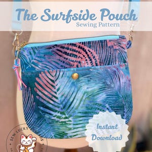 Surfside Pouch, Easy Sewing Pattern for Beginners, PDF Download, Purse bag Tutorial