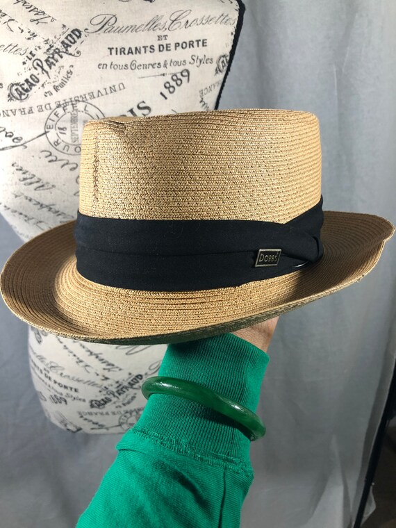 Vintage Dobb Straw Pork Pie hat