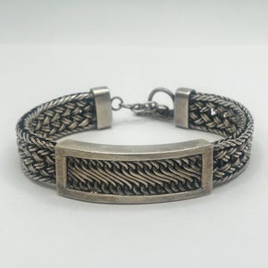 Vintage Sterling Silver Braided Bracelet - 8 inches