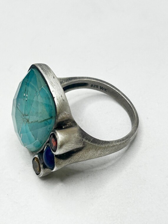 Sterling Silver Gemstone Ring with Chalcedony, La… - image 6