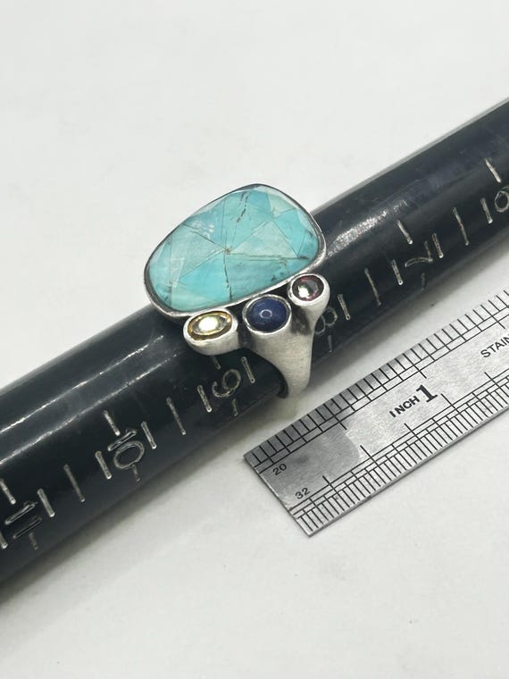 Sterling Silver Gemstone Ring with Chalcedony, La… - image 9